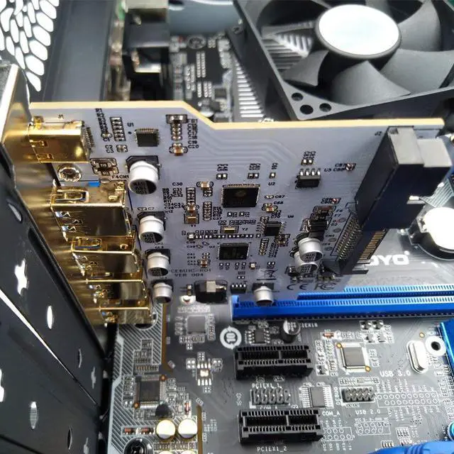 Alt view image 5 of 6 - Weastlinks USB 3.0 PCI-E Type C Expansion Card PCI Express PCI-E to USB 3.0 Controller 5Port + 1Port USB 3.1 PCI-E Card Adapter