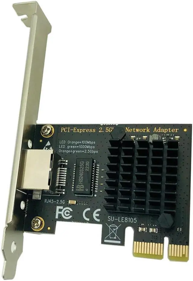 Alt view image 2 of 7 - Weastlinks PCI Express Network Card RTL8125GB Gigabit Ethernet PCIE Network card 2.5Gbps LAN Adapter 1Port RJ45 Network Card for Desktop PC