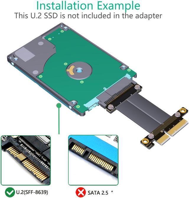 Alt view image 3 of 7 - Weastlinks Riser Cable SFF-8639 U.2 to PCI-E 3.0 4X Flexible Cable Riser Card Ribbon Extender Cable Extension Port Adapter for U.2 NVME SSD