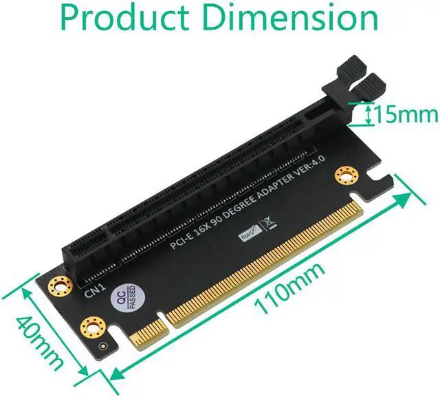 Alt view image 6 of 7 - Weastlinks PCI Express 4.0 16X Riser Card PCI-E to PCI-E 16X Slot 90 Degree Connectors High Speed PCIE X16 Convert Adapter for 1U 2U Server