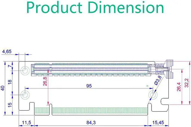 Alt view image 7 of 7 - Weastlinks PCI Express 4.0 16X Riser Card PCI-E to PCI-E 16X Slot 90 Degree Connectors High Speed PCIE X16 Convert Adapter for 1U 2U Server