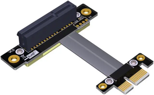 Alt view image 6 of 6 - Weastlinks PCIE Riser PCI Express 3.0 High Speed 1X to 4X Flexible Cable Extension Port Adapter Riser Card PC Graphics Card Connector Cable