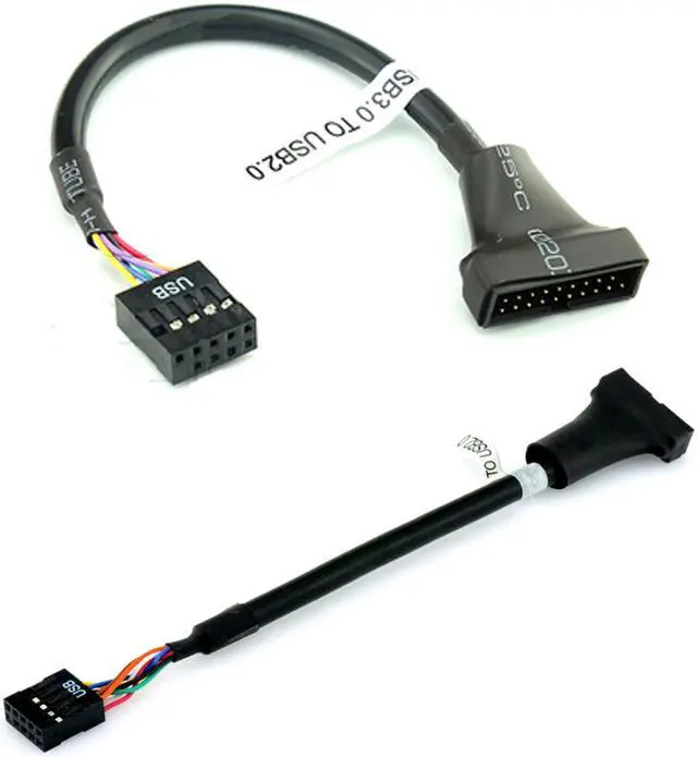 Alt view image 3 of 7 - Weastlinks 2Pcs Motherboard USB 3.0 to 2.0 Adapter Header Cable Converter Mainboard USB3.0 20 pin to 9pin USB 2.0 9 pin to 20 pin Header Bridge