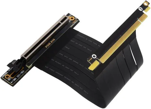 Alt view image 3 of 7 - Weastlinks PCI Express 3.0 Double 90 Degree Right Angle PCIe 3.0 x16 x16 Extension Cable 16x Riser Ribbon Extender For Graphics Vertical