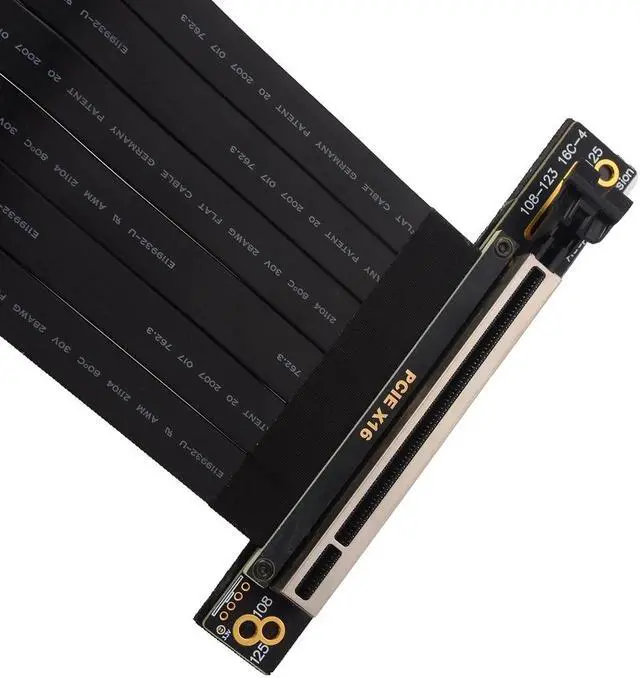 Alt view image 7 of 7 - Weastlinks PCI Express 3.0 Double 90 Degree Right Angle PCIe 3.0 x16 x16 Extension Cable 16x Riser Ribbon Extender For Graphics Vertical