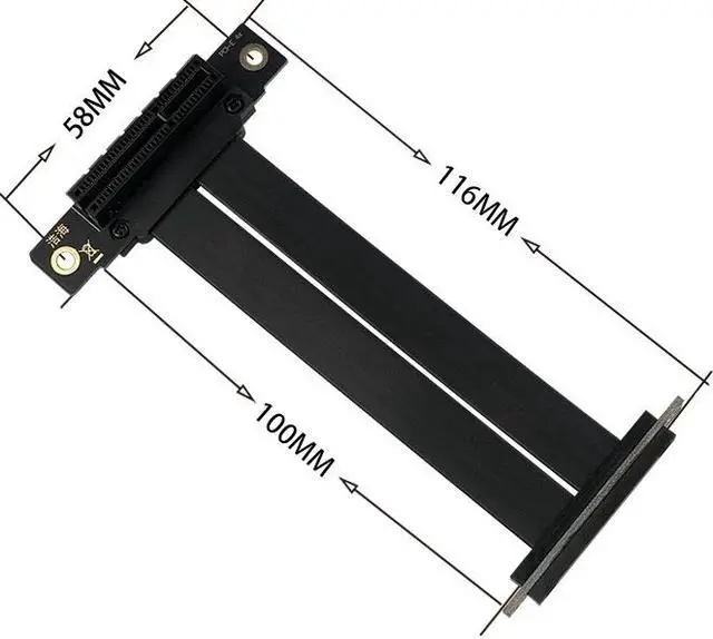 Alt view image 2 of 3 - Weastlinks PCIE X4 Riser Cable Dual 90 Degree Right Angle PCIe 3.0 x4 to x4 Extension Cable 8Gbps PCI Express 4x Riser Card Ribbon Extender