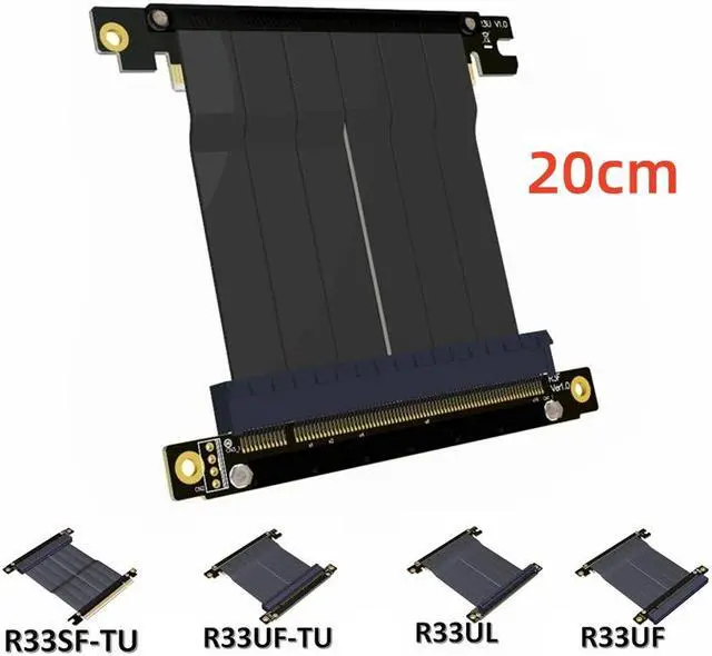 Alt view image 2 of 7 - Weastlinks PCIe x16 to x16 adapter Cable graphics video cards extension 90 Degree Angled design for ITX motherboard chassis mini pc-case