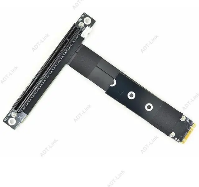 Alt view image 5 of 7 - Weastlinks 32G/bps PCI-e 16x To M2 M.2 NGFF NVMe Key-M 2230 2242 2260 2280 Riser Card Gen3.0 Cable PCIe x16 Extender with Sata Power Cable
