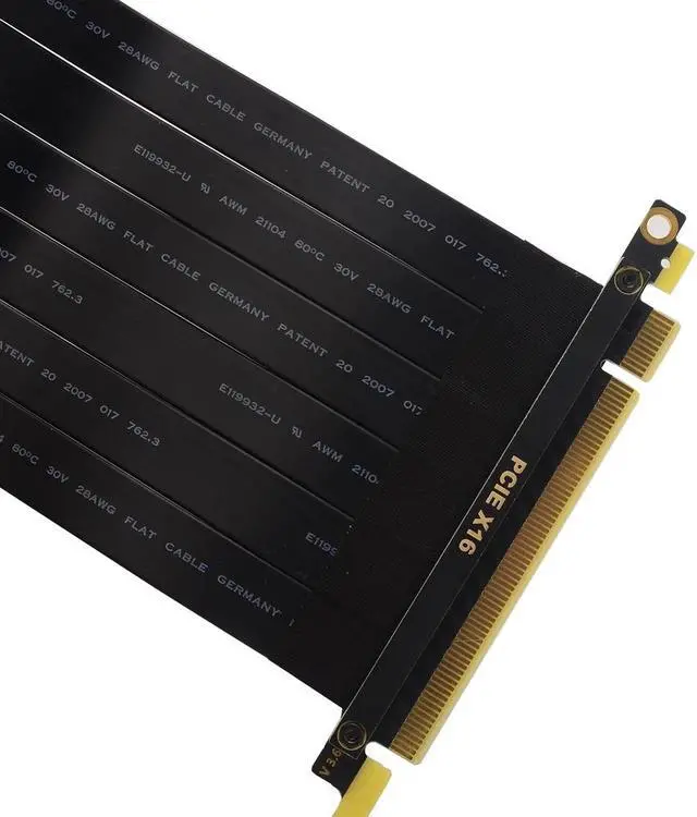 Alt view image 4 of 7 - Weastlinks PCI Express 3.0 16x Riser Ribbon Extender Cable Slot Reverse 360 Degree PCIe 3.0 x16 Extension slot 360 For Video Card Upright