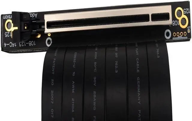 Alt view image 3 of 7 - Weastlinks PCI Express 3.0 16x Riser Ribbon Extender Cable Slot Reverse 360 Degree PCIe 3.0 x16 Extension slot 360 For Video Card Upright
