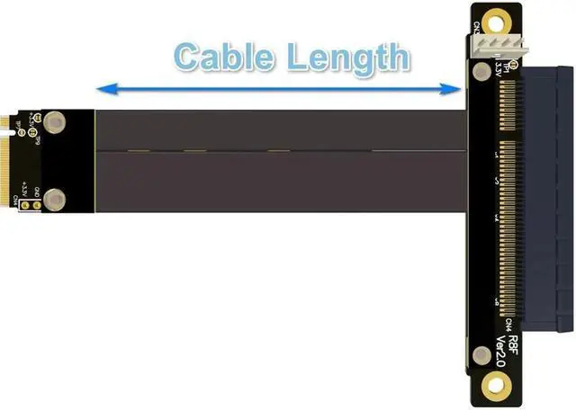 Alt view image 7 of 7 - Weastlinks 32G/bps PCI-e 16x To M2 M.2 NGFF NVMe Key-M 2230 2242 2260 2280 Riser Card Gen3.0 Cable PCIe x16 Extender with Sata Power Cable
