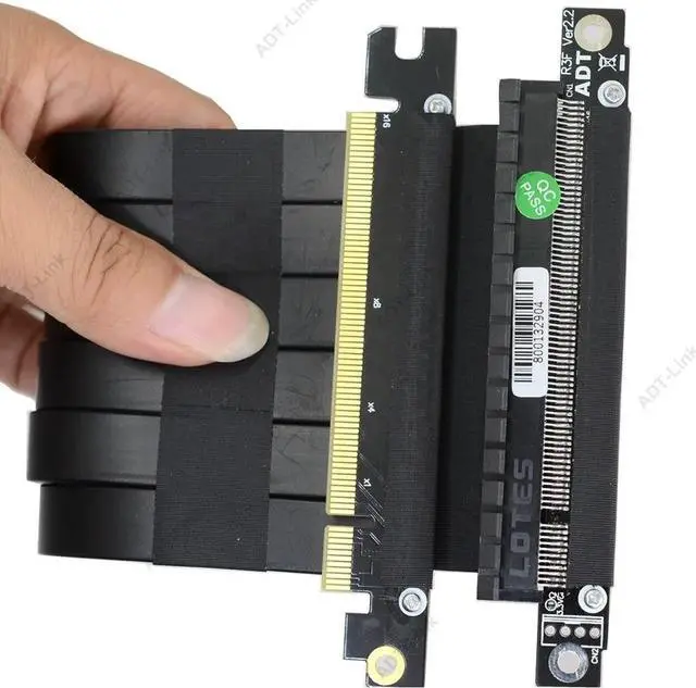 Alt view image 4 of 7 - Weastlinks PCIe x16 to x16 adapter Cable graphics video cards extension 90 Degree Angled design for ITX motherboard chassis mini pc-case