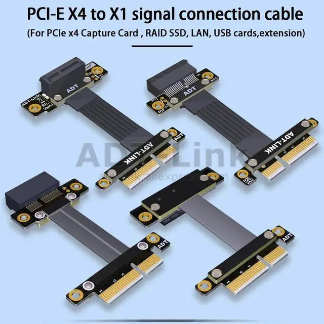 Alt view image 2 of 7 - Weastlinks PCIe X4 To X1 Riser for Sound Card Network Card Capture Card Gigabit Wireless LAN, USB Audio Card 1x 4x Adaptor extension cables