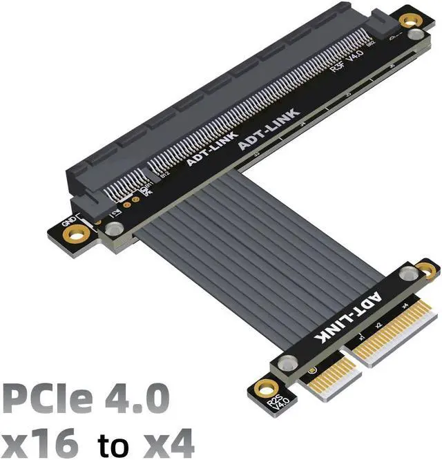 Alt view image 2 of 4 - Weastlinks PCIe 4.0 x4 To x16 Extension Cable Full Speed 4.0 PCI-e Riser Adapter Graphics Card Extender for GTX3080ti RX5700xt GPU