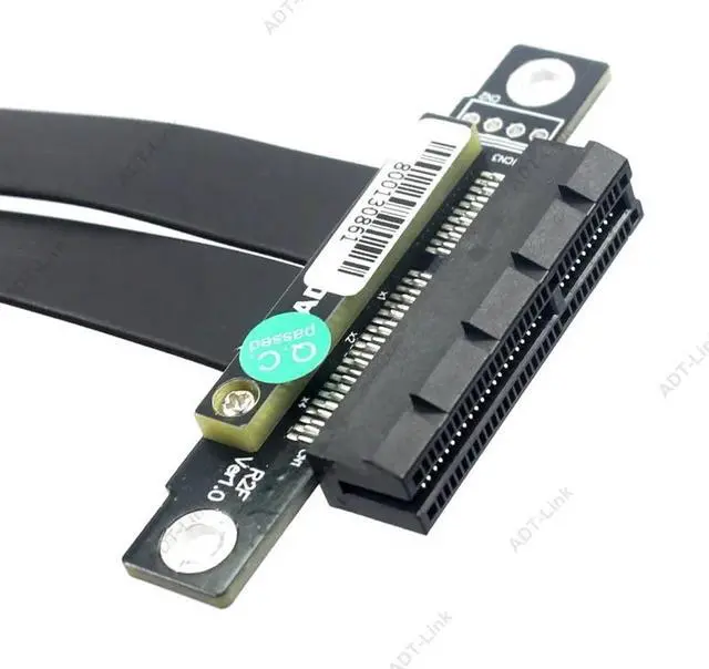 Alt view image 5 of 7 - Weastlinks PCIe 4x to PCIe 4x Riser cable PCI-E GEN3.0 4x PCI-Express X4 Extender Right Angle cables
