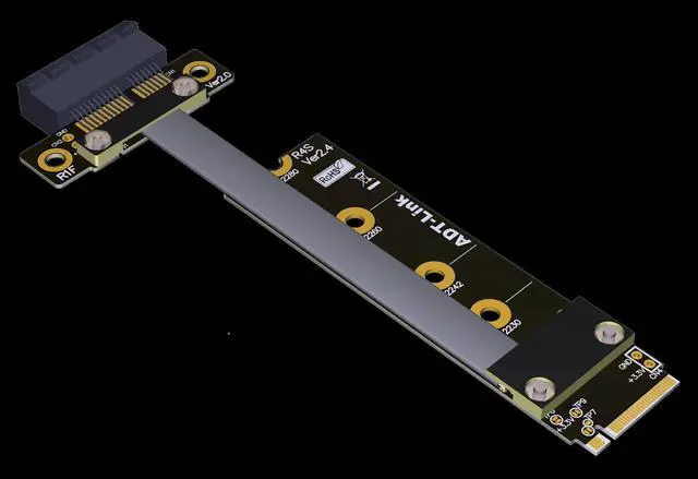 Alt view image 3 of 7 - Weastlinks M.2 NVMe PCIE 1x 4.0 to M.2 NVMe Key M Riser Adapter Card Extension female chassis M2 PCI-Express X1 Sata Power Cord