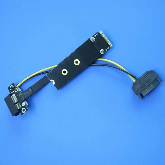 Alt view image 4 of 7 - Weastlinks M.2 NVMe PCIE 1x 4.0 to M.2 NVMe Key M Riser Adapter Card Extension female chassis M2 PCI-Express X1 Sata Power Cord