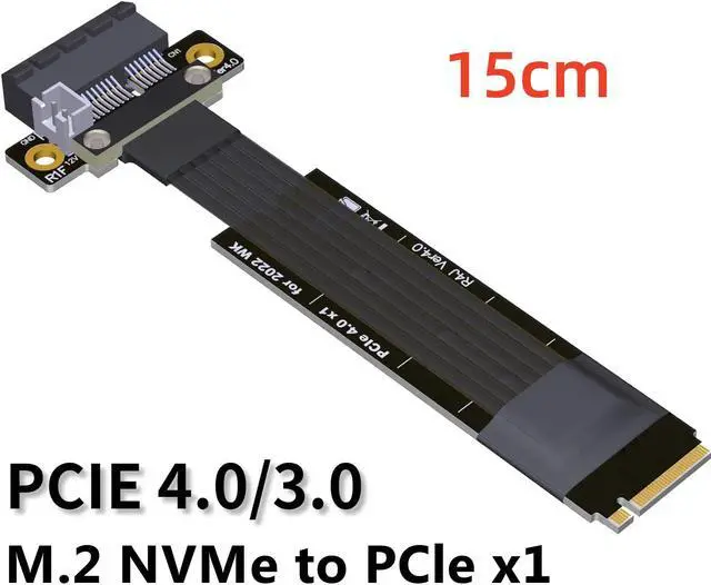 Alt view image 2 of 7 - Weastlinks M.2 NVMe PCIE 1x 4.0 to M.2 NVMe Key M Riser Adapter Card Extension female chassis M2 PCI-Express X1 Sata Power Cord
