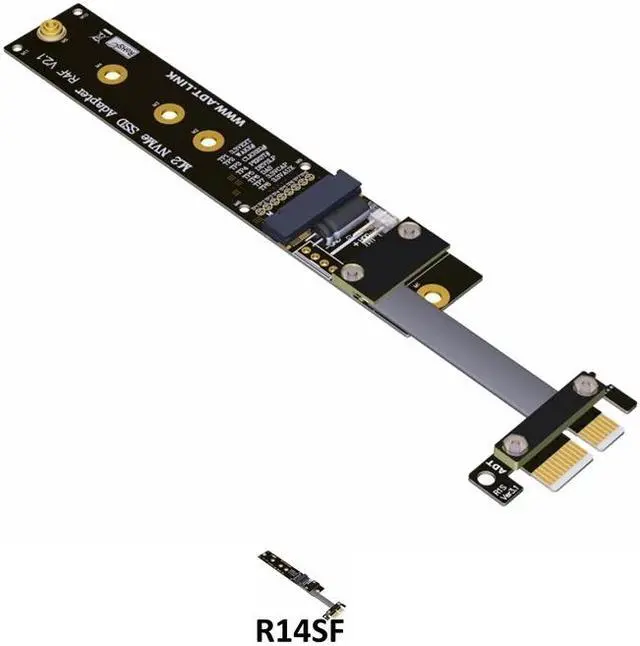 Alt view image 5 of 5 - Weastlinks M.2 M key NVMe SSD To PCI-e PCIe x1 Adapter Riser Card Flexible Flat Cable M2 keyM PCI-Express pci express 1x Gen3.0