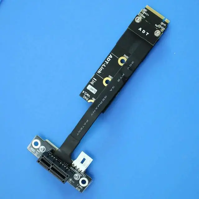 Alt view image 6 of 7 - Weastlinks M.2 NVMe PCIE 1x 4.0 to M.2 NVMe Key M Riser Adapter Card Extension female chassis M2 PCI-Express X1 Sata Power Cord