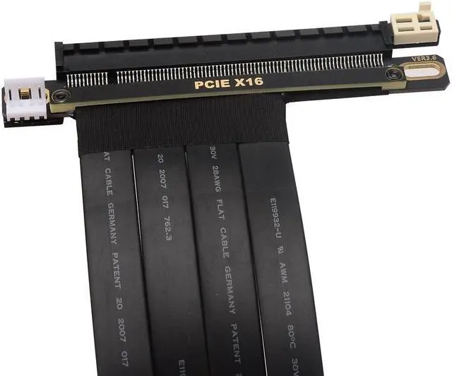 Alt view image 4 of 7 - Weastlinks PCI-E 8X To 16x Slot Riser Cable,PCIE 8X Male To PCI-E 16X Female Extension Flexible Ribbon Cable for RTX 3060 Graphics Card