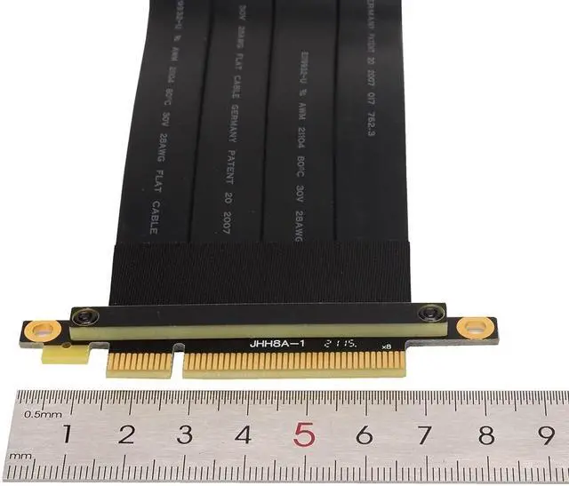 Alt view image 6 of 7 - Weastlinks PCI-E 8X To 16x Slot Riser Cable,PCIE 8X Male To PCI-E 16X Female Extension Flexible Ribbon Cable for RTX 3060 Graphics Card