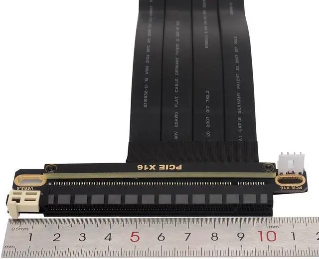 Alt view image 7 of 7 - Weastlinks PCI-E 8X To 16x Slot Riser Cable,PCIE 8X Male To PCI-E 16X Female Extension Flexible Ribbon Cable for RTX 3060 Graphics Card