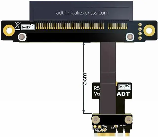 Alt view image 3 of 5 - Weastlinks NGFF M.2 Key A+E To PCIe 8x Riser Extender Adapter Card Cable 5cm-80cm Gen3.0 Key A E m2 pci-e For PCI-Express 1x 4x 8x