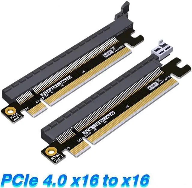 Alt view image 2 of 7 - Weastlinks PCIe 164 Pin 16x Male to Female Riser Extended Card Adapter 4.0 PCI-e Express Test DIP slot With Fixing plate for 1U 2U 3U