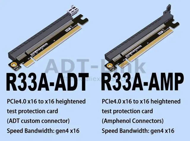 Alt view image 4 of 7 - Weastlinks PCIe 164 Pin 16x Male to Female Riser Extended Card Adapter 4.0 PCI-e Express Test DIP slot With Fixing plate for 1U 2U 3U