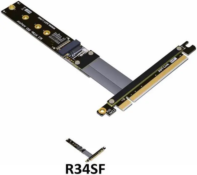 Alt view image 2 of 5 - Weastlinks M.2 NVMe SSD Extension Cable Solid Drive Riser Card R34SF M2 to 16x PCI-Express 3.0 X4 PCIE Full Speed 32G/bps M Key Extender