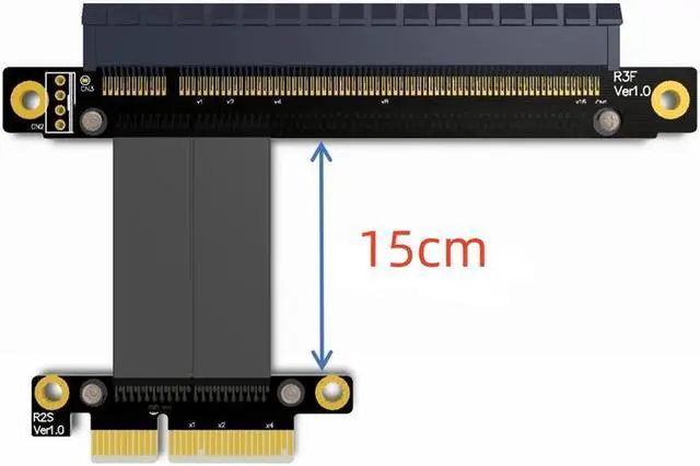 Alt view image 2 of 7 - Weastlinks PCI Express 3.0 High Speed 16X 4X Flexible Cable Extension Port Adapter Riser Card PC Graphics Card Connector Cable 4x 16x