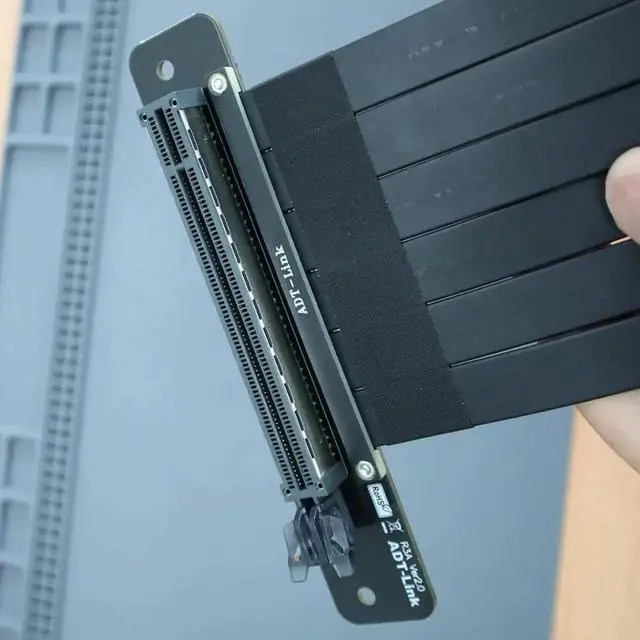 Alt view image 3 of 6 - Weastlinks PCI Express PCI-e3.0 16x Flexible Cable Card Extension Port Adapter Riser Card Graphics Cards Vertical Connector Cable L type