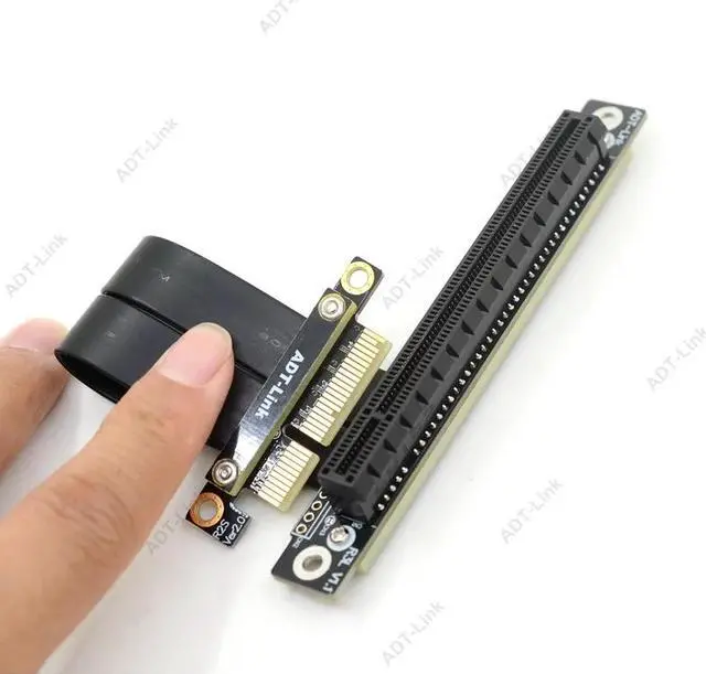 Alt view image 7 of 7 - Weastlinks PCI Express 3.0 High Speed 16X 4X Flexible Cable Extension Port Adapter Riser Card PC Graphics Card Connector Cable 4x 16x