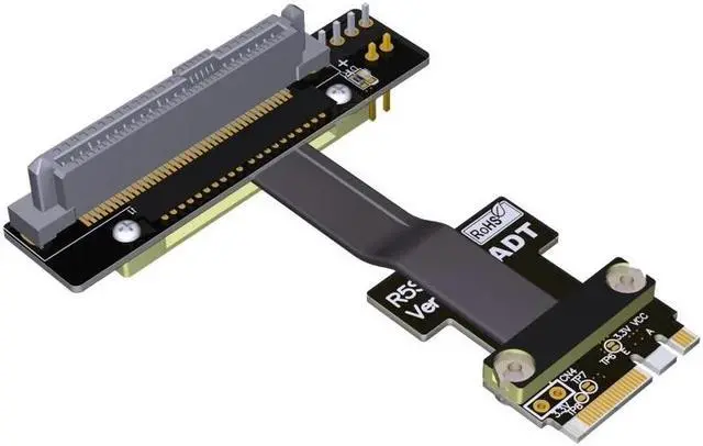 Alt view image 3 of 6 - Weastlinks U.2 nvme ssd to m.2 U2 to M2 key a.e. SFF-8639 wifi pcie extension cable for intel motherboard PCIe3.0x1 gen3 8G/bps