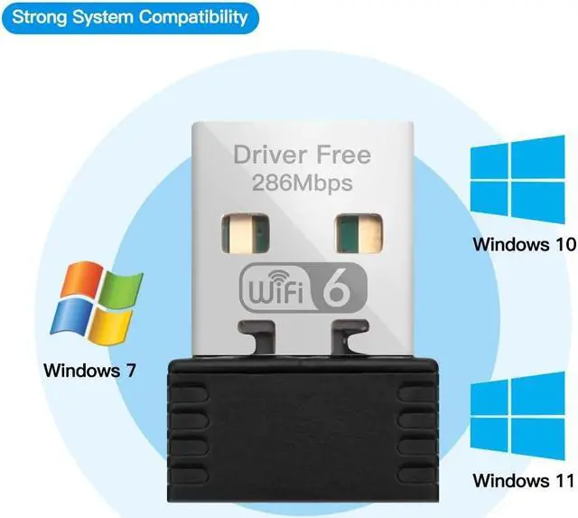Alt view image 4 of 7 - Weastlinks Mini USB WIFI 6 Dongle Network Card 802.11ax USB 2.4GHz Wi-Fi Lan Adapter Driver Free For PC Laptop Windows 7 10 11