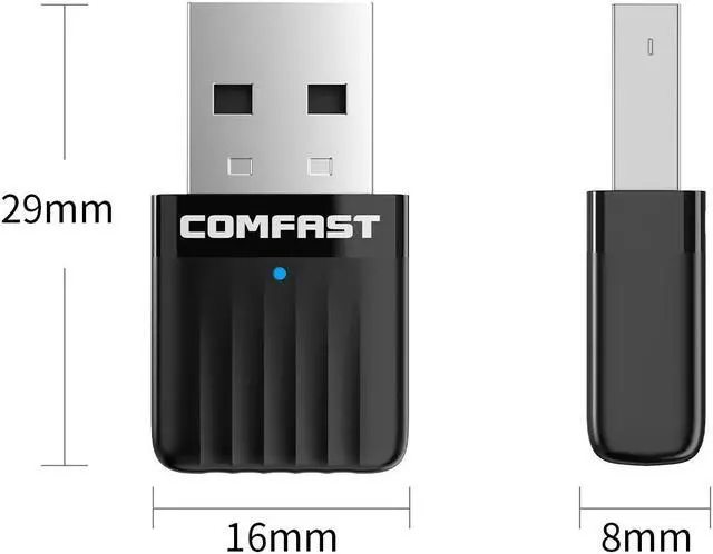 Alt view image 7 of 7 - Weastlinks Mini Free Drive 650Mbps Wireless Network Card 2.4G 5G Dual Band WiFi Adapter WPA3 Wi Fi Recevier Hot Spot for PC/Laptop