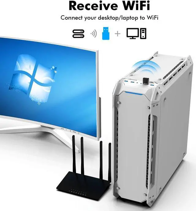 Alt view image 3 of 7 - Weastlinks Mini Free Drive 650Mbps Wireless Network Card 2.4G 5G Dual Band WiFi Adapter WPA3 Wi Fi Recevier Hot Spot for PC/Laptop