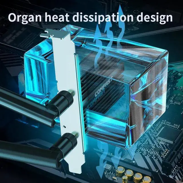 Alt view image 5 of 7 - Weastlinks WiFi6E 3000Mbps PCI-E Network Card 2.4G&5GHz&6GHz Tri Band WiFi Adapter 802.11AX AX181 For Desktop PC Win10/Win11 64bit