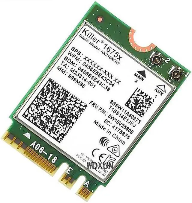 Alt view image 6 of 7 - Weastlinks Intel AX210 AX210NGW Killer 1675x AX1675x Wi-Fi 6E 802.11AX Dual Band 2.4G 5G 6G 5374mbps Bluetooth 5.2 M.2 NGFF wifi card
