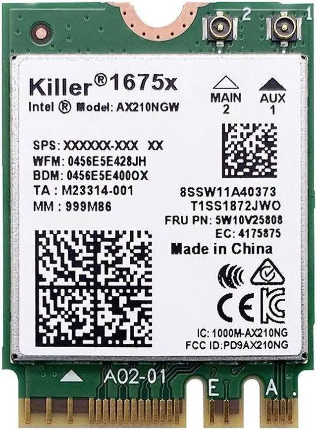Alt view image 7 of 7 - Weastlinks Intel AX210 AX210NGW Killer 1675x AX1675x Wi-Fi 6E 802.11AX Dual Band 2.4G 5G 6G 5374mbps Bluetooth 5.2 M.2 NGFF wifi card