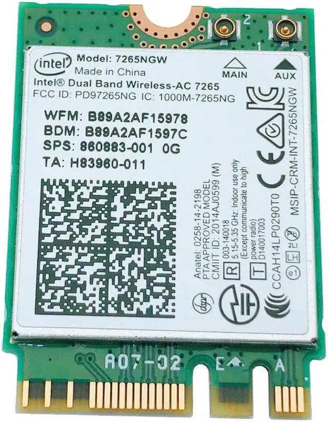 Main image of Weastlinks M.2 WiFi Adapter For Intel 7265NGW Dual Band Wireless-AC 7265 1167Mbps 802.11ac 2x2 WiFi Bluetooth 4.2 NGFF M.2 Network Card