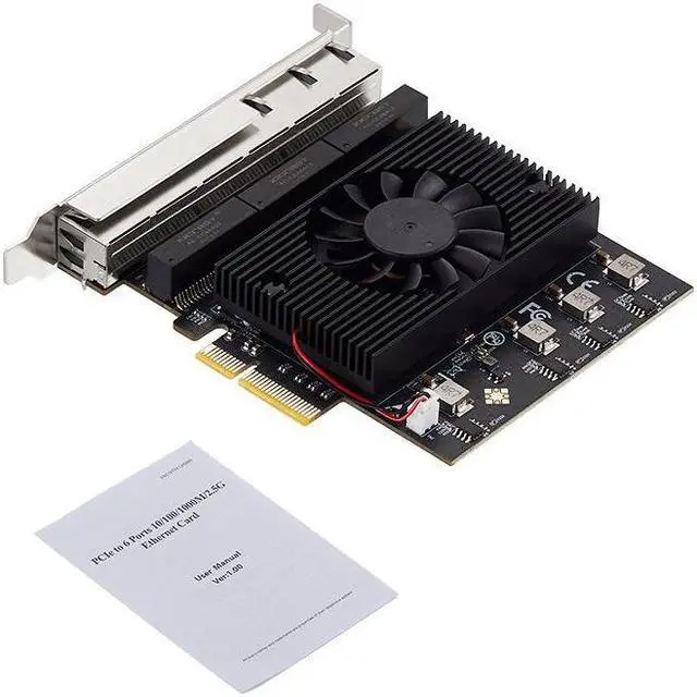 Alt view image 6 of 7 - Weastlinks 6 Port PCI Express Network Card PCIE X4 to 6 Ports RJ45 NIC RTL8125B Chip 10/100/1000M/2.5G Gigabit Ethernet Card for PC Desktop
