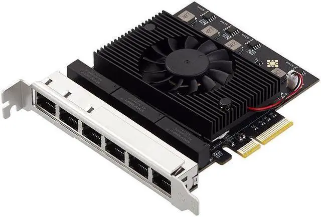 Alt view image 5 of 7 - Weastlinks 6 Port PCI Express Network Card PCIE X4 to 6 Ports RJ45 NIC RTL8125B Chip 10/100/1000M/2.5G Gigabit Ethernet Card for PC Desktop