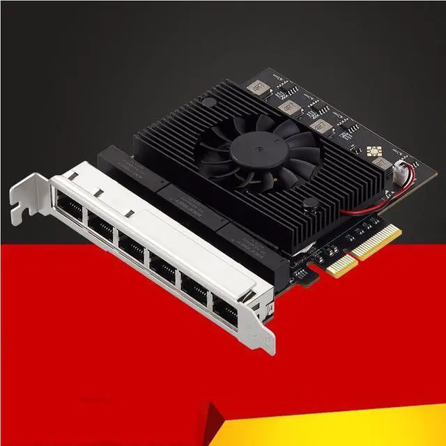 Alt view image 7 of 7 - Weastlinks 6 Port PCI Express Network Card PCIE X4 to 6 Ports RJ45 NIC RTL8125B Chip 10/100/1000M/2.5G Gigabit Ethernet Card for PC Desktop