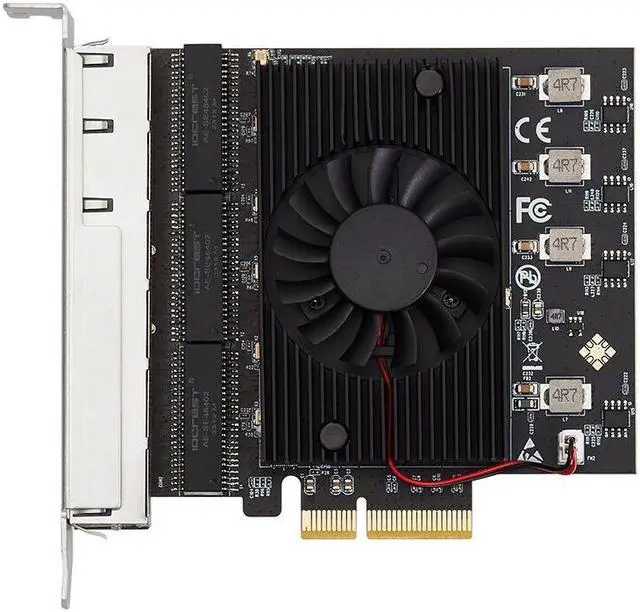 Alt view image 2 of 7 - Weastlinks 6 Port PCI Express Network Card PCIE X4 to 6 Ports RJ45 NIC RTL8125B Chip 10/100/1000M/2.5G Gigabit Ethernet Card for PC Desktop