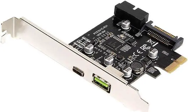 Alt view image 5 of 5 - Weastlinks PCI-Express PCI-e To USB 3.1 Type-C Riser Post Card PCIe to USB-C 2.4A Fast Charger+19PIN Front USB Miner Expansion Adapter Card