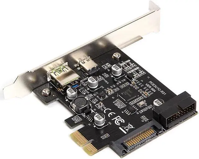 Alt view image 2 of 5 - Weastlinks PCI-Express PCI-e To USB 3.1 Type-C Riser Post Card PCIe to USB-C 2.4A Fast Charger+19PIN Front USB Miner Expansion Adapter Card