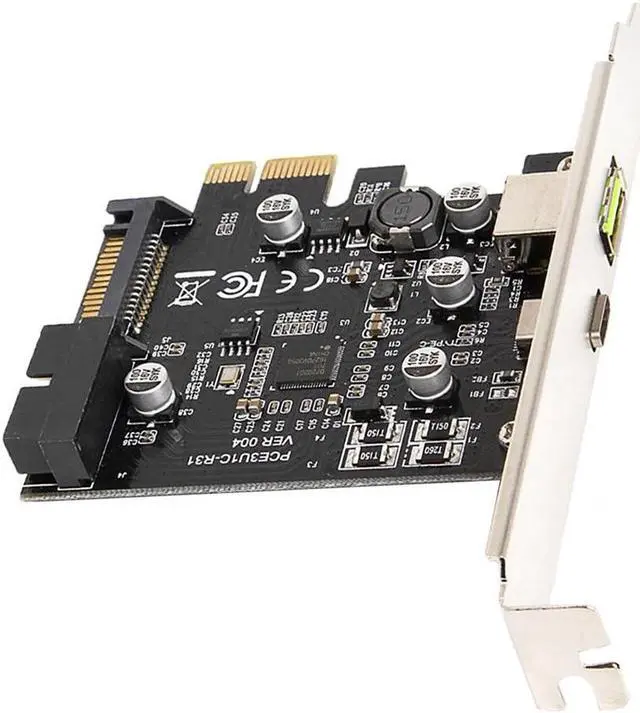 Alt view image 3 of 5 - Weastlinks PCI-Express PCI-e To USB 3.1 Type-C Riser Post Card PCIe to USB-C 2.4A Fast Charger+19PIN Front USB Miner Expansion Adapter Card