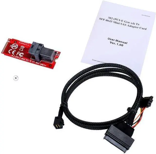 Alt view image 7 of 7 - Weastlinks Computer Cables Connector U.2 SFF-8639 to M.2 M Key NVMe Adapter Card Mini SAS to M.2 M-Key NVMe SFF-8639 Adapter SFF-8639 Cable